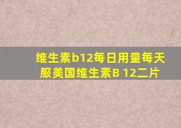 维生素b12每日用量每天服美国维生素B 12二片